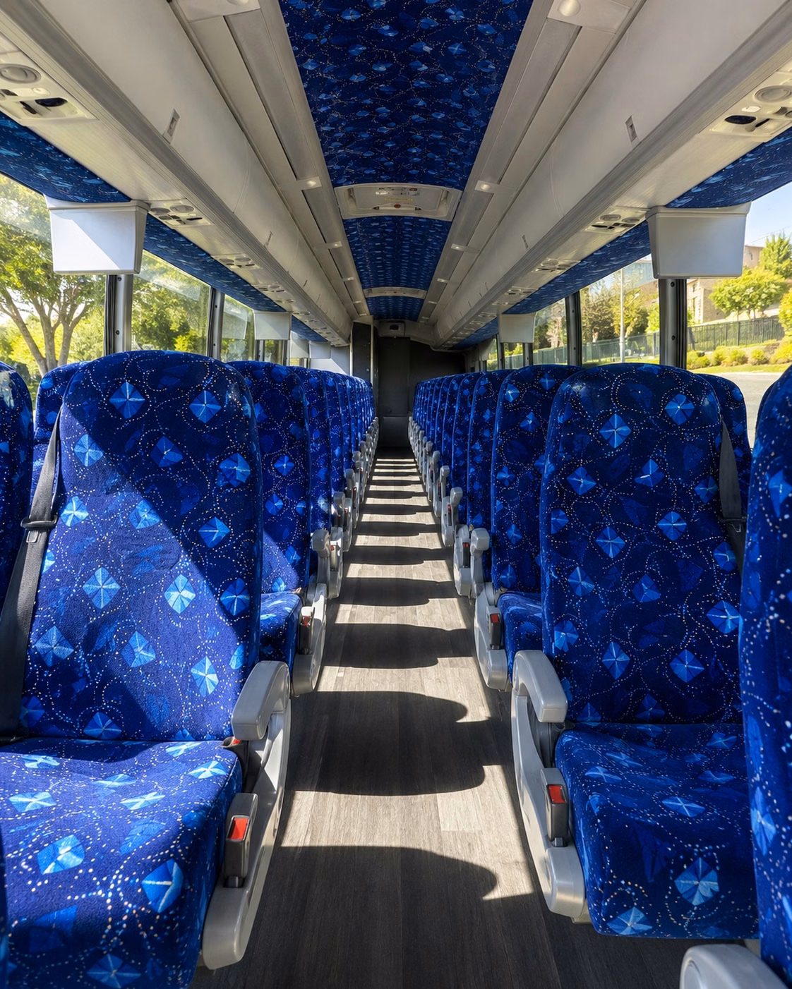 56 passenger charter bus interior